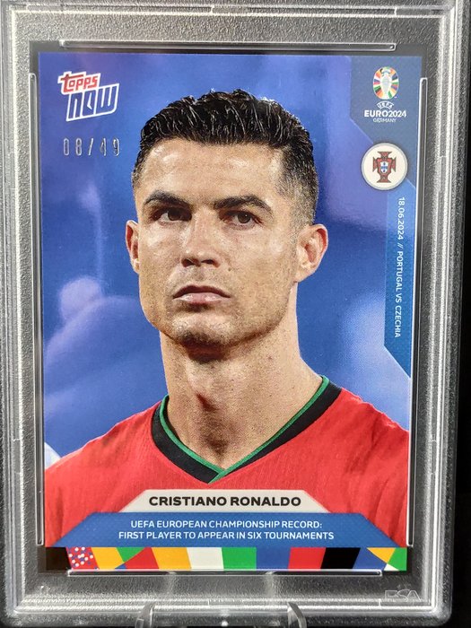 2024 Topps Now UEFA Euro Cristiano Ronaldo #15 Blue /49 PSA 9 Graded card