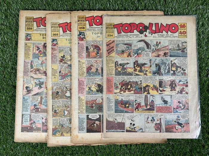 Topolino giornale - 13x giornali - 13 Aviser - Første udgave - 1938/1941