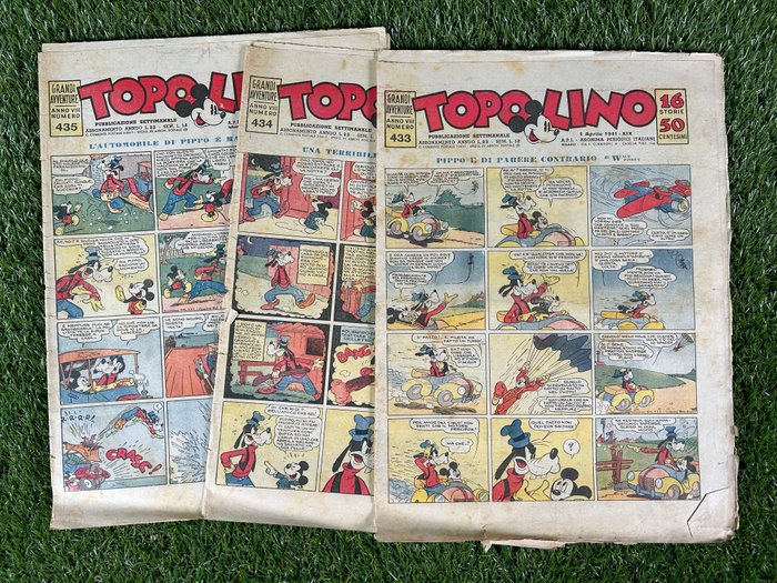 Topolino giornale - 13x giornali - 13 Aviser - Første udgave - 1938/1941