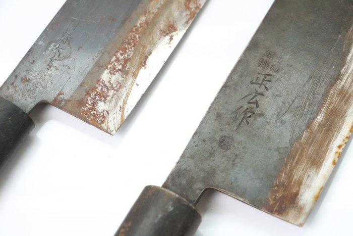 "刀 KATANA" kitchen knife  菜切 Nakiri  薄刃 Usuba  出刃 Deba - Køkkenkniv - Kitchen knife set - Stål - Japan