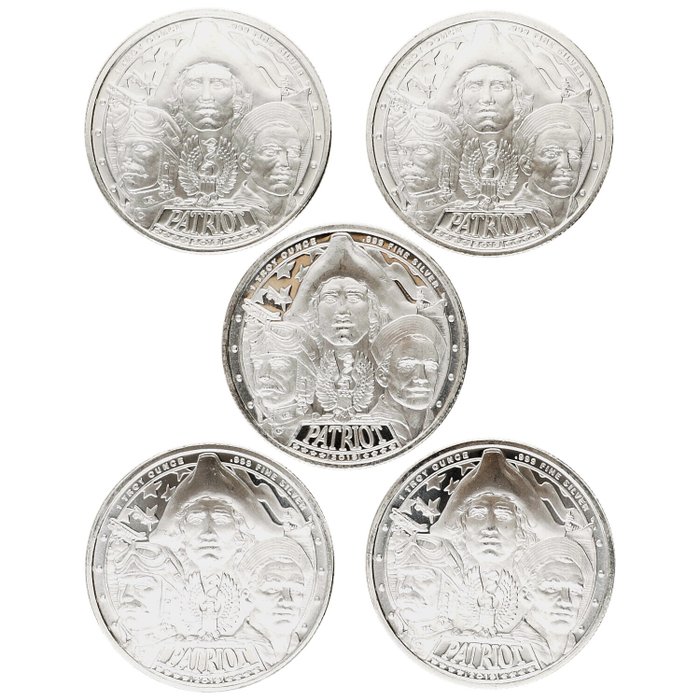 Förenta staterna. Silver medal 2019 "World War II", 5x1 Oz (.999)