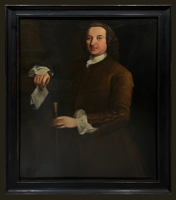 Allan Ramsay (1713-1784), Suiveur de - Portrait de Gentilhomme