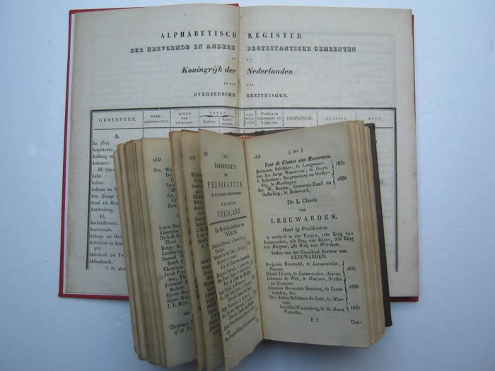 JJ Feuring - Alphabetisch register der Hervormde en andere Protestantsche gemeenten - met aanwijzing van het beroepingsregt getal zielen en ledematen mitsgaders der leeraren en derzelv - 1838-1839