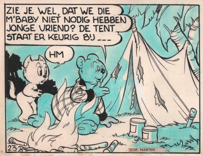 Toonder, Marten / Toonder Studios - 1 Original tegneserie - Bommel en Tom Poes - Tom Poes en M'Baby - 1949