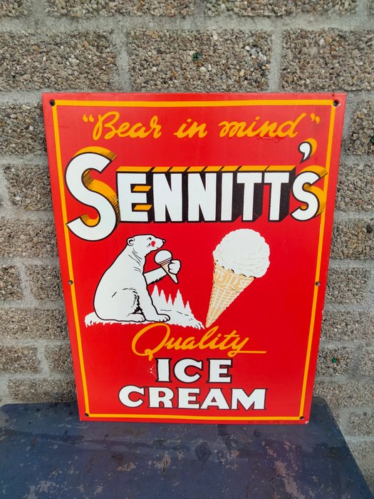 Sennitts ice-cream - Reklameplakat - Emalje