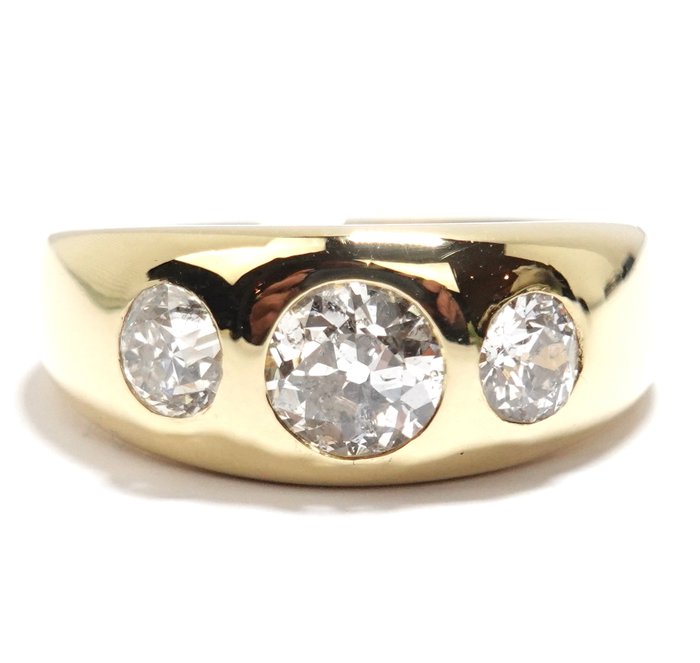 Ring - 18 kraat Gulguld -  1.80ct. tw. Diamant (Natur)  - Diamant - Gratis størrelsesændring EU58-66