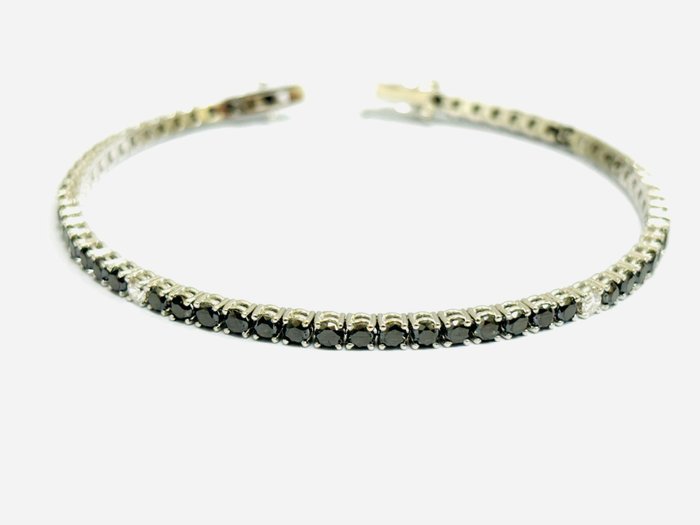 Armbånd - 18 kraat Hvidguld -  8.15ct. tw. Diamant (Farvebehandlet)  - Diamant - Fremstillet i Italien