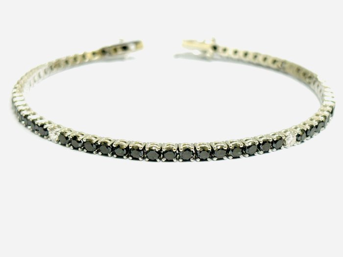 Armbånd - 18 kraat Hvidguld -  8.15ct. tw. Diamant (Farvebehandlet)  - Diamant - Fremstillet i Italien