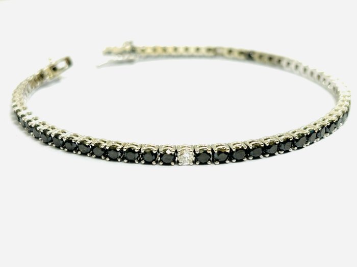 Armbånd - 18 kraat Hvidguld -  8.15ct. tw. Diamant (Farvebehandlet)  - Diamant - Fremstillet i Italien