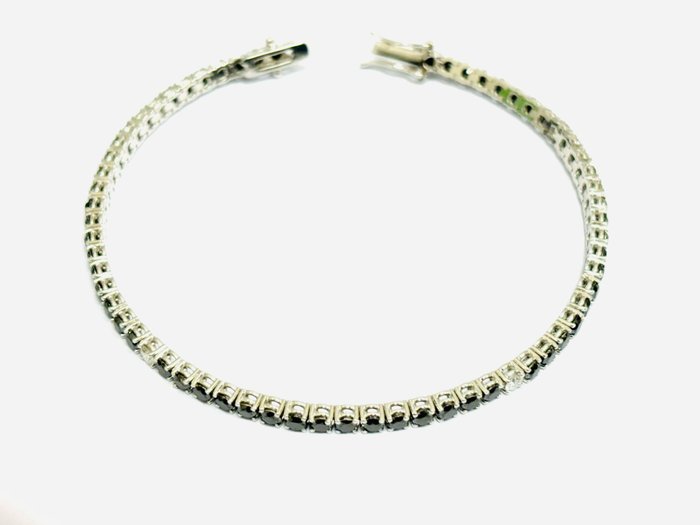 Armbånd - 18 kraat Hvidguld -  8.15ct. tw. Diamant (Farvebehandlet)  - Diamant - Fremstillet i Italien