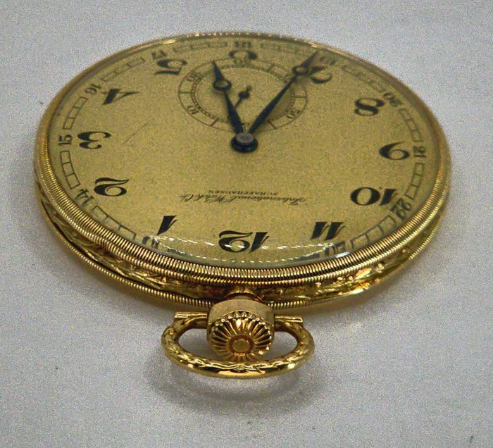 International Watch Co Schaffhausen - 14Kt Lepine Frackuhr - Kal 73 H4 - Streifengravur - Schweiz 1926