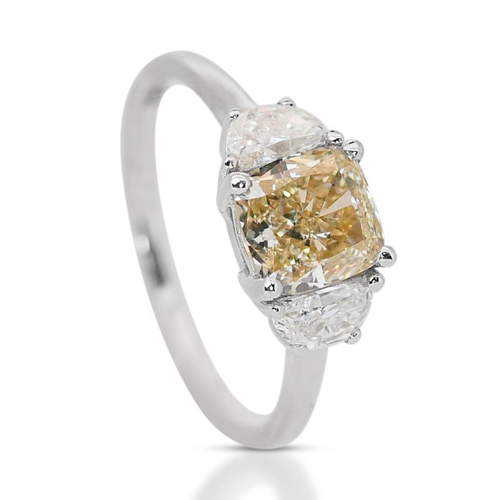 Ring Hvidguld Diamant (Natur) - Diamant