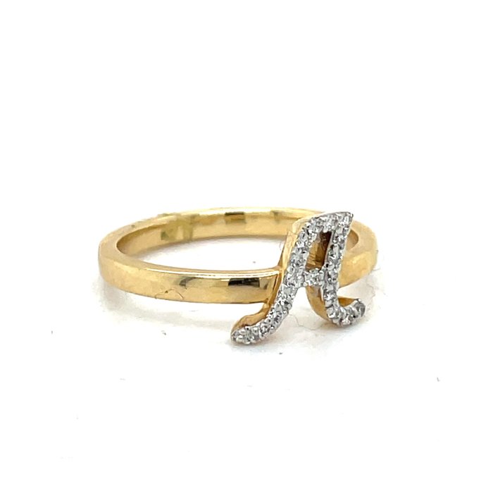 Ring - 14 karat Gulguld Diamant (Natur)