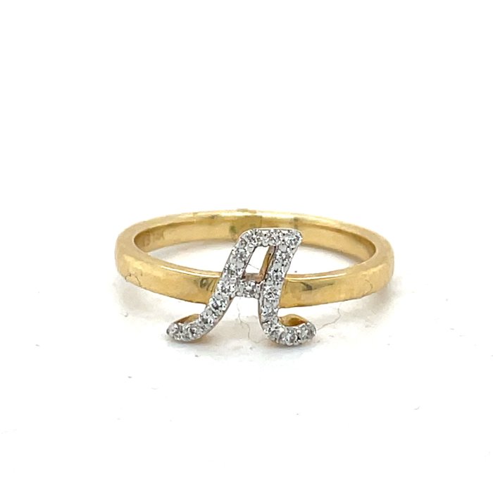 Ring - 14 karat Gulguld Diamant (Natur)