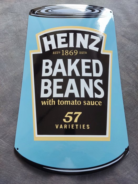 Heinz Baked Beans enamel sign Emailschild Emailleschild Schild - Reklameplakat - Emalje