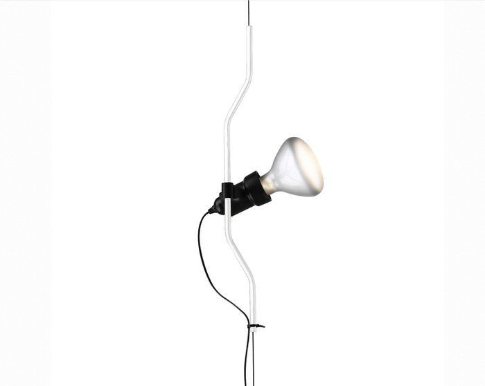 Flos - Pio Manzù Achille Castiglioni - Hængende lampe - Parentesi Hvid - Stål - On/Off