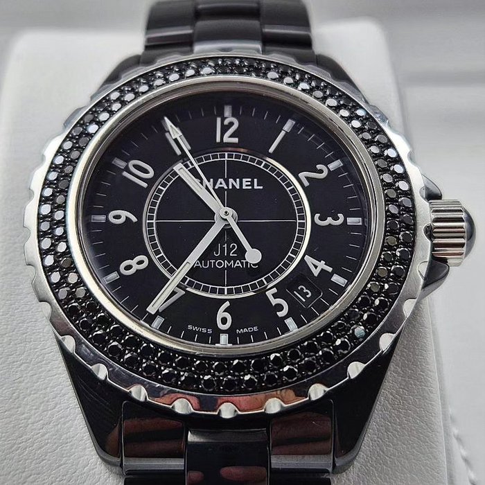 Chanel - J12 Automatic Black Diamonds - H0942 - Unisex - 2011-nu