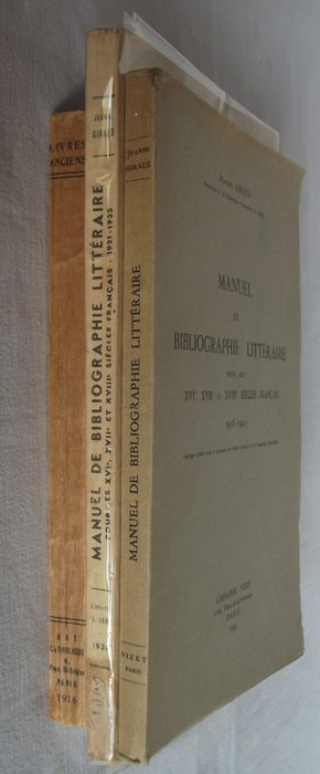 Jeanne Giraud - Manuel de bibliographie littéraire - 1939-1956