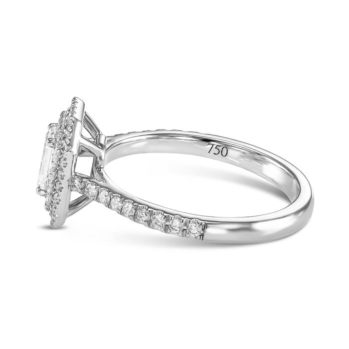 Forlovelsesring - 18 kraat Hvidguld -  089ct tw Diamant (Natur) - Diamant