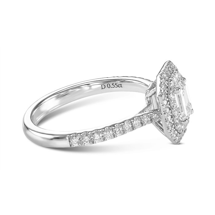 Forlovelsesring - 18 kraat Hvidguld -  089ct tw Diamant (Natur) - Diamant