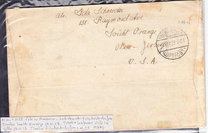 Förenta staterna 1928 - Envelope rejste med Zeppelin fra Lakehurst til Tyskland 27.10.1928 - Scott diversi numeri