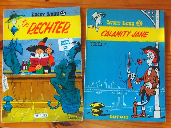 Lucky Luke 13, 30 - De rechter - Calamity Jane - 2 Album - Første udgave - 1956/1967