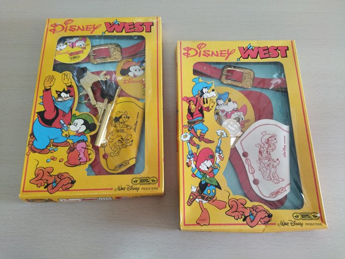 Walt Disney Productions - Legetøj " Mickey and Goofy WEST " 2 Original-Sets - 1960-1970