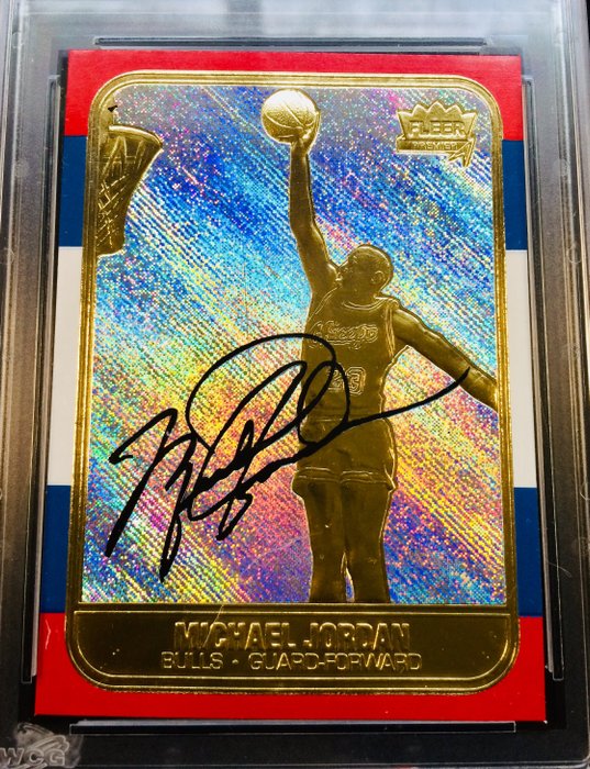 1998 - Fleer 23KT Gold - Michael Jordan - 1986 Rookie - Prism Holo Refractor - Signature Series - WCG 10 - NBA Card