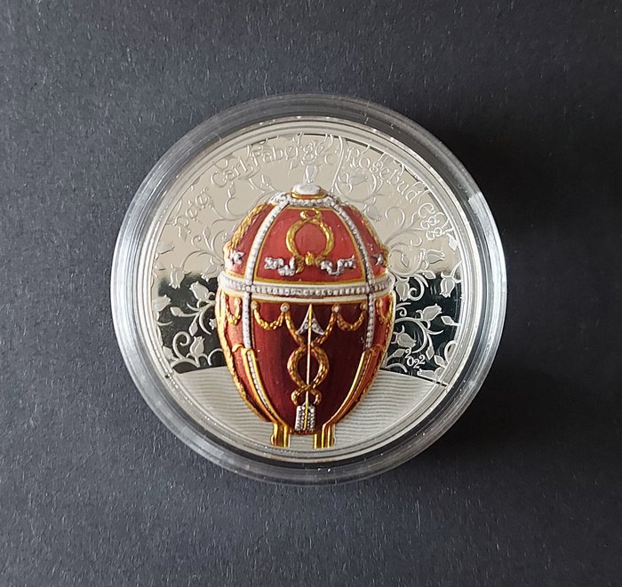 Mongoliet. 1000 Togrog 2022 Rosebud Faberge Egg - Peter Carl, 2 Oz (.999)