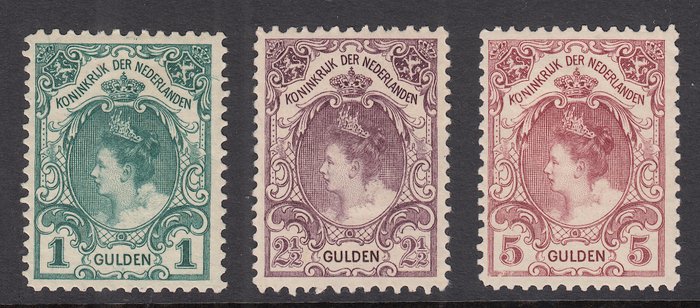 Holland 1906 - Dronning Wilhelmina - NVPH 77 78 en 79