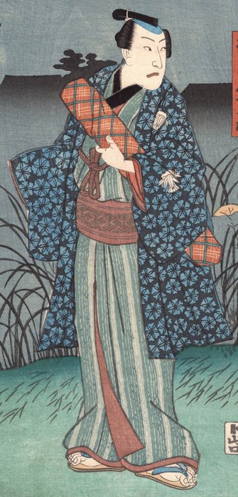 Actors Ichikawa Kodanji IV as Matsudaiya Shirobei  Bandô Takesaburô I as Matsudaiya Kogorô - 1855 - Utagawa Kunisada (1785-1865) - Japan -  Edo-perioden (1600-1868)