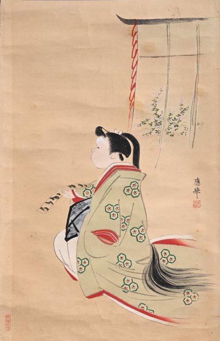 Woman Reading Poetry - Okyo Maruyama 円山応挙 (1733-1795) - Japan -  Meiji-perioden (1868-1912)