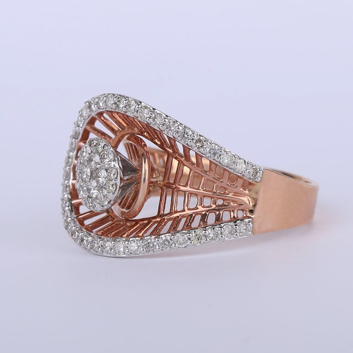 Ring - 18 kraat Gulguld -  100ct tw Diamant (Natur) - Designer diamantring