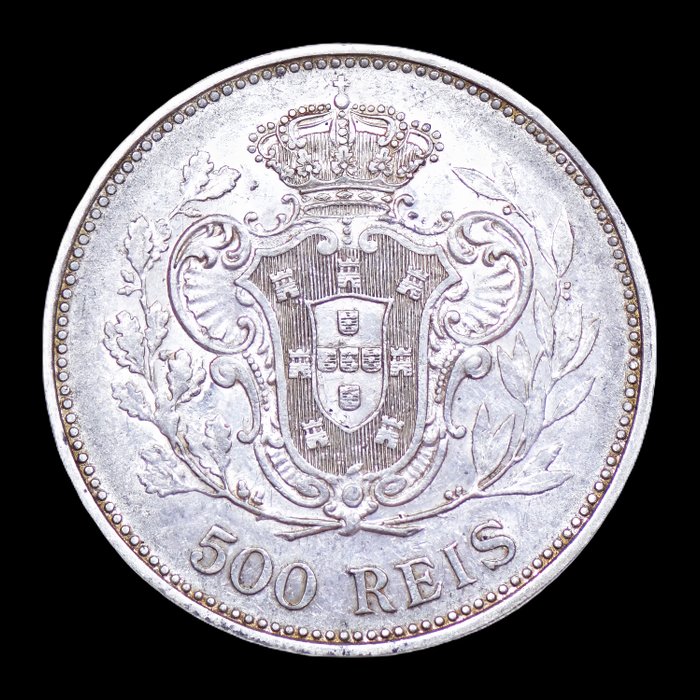 Portugal. D. Manuel II (1908-1910). 500 Reis 1909 - Data Emendada (9 sobre 8)  (Ingen mindstepris)