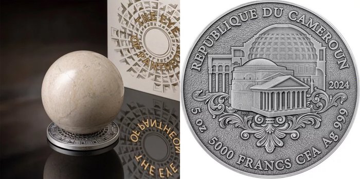 Cameroun. 5000 Francs 2024 Pantheon Rome, 5 Oz (.999)