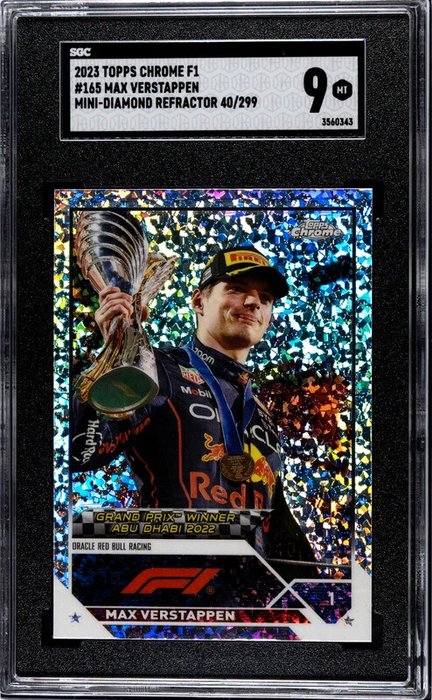 2023 Topps Chrome F1 Max Verstappen #165 Mini Diamond Refractor /299 SGC 9 - 1 Graded card