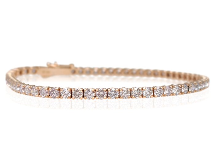 Armbånd - 14 karat Rosaguld -  5.11ct. tw. Lyserød Diamant (Naturfarvet) - Pink - GWLab