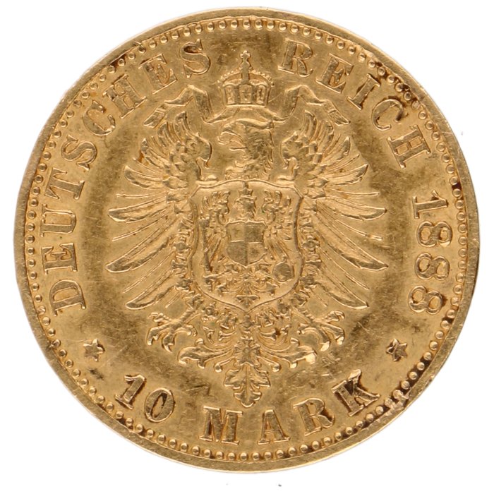 Tyskland, Preussen. Friedrich III. (1888). 10 Mark 1888