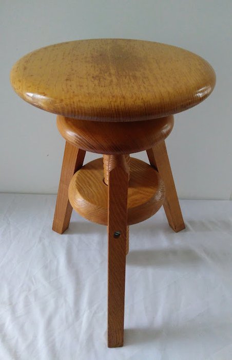 Taburet - Lakeret elm - Skrueskammel kaldet "Watchmaker Stool"