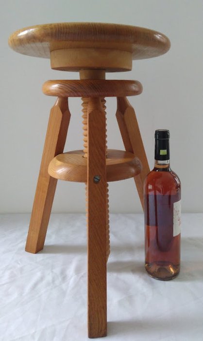 Taburet - Lakeret elm - Skrueskammel kaldet "Watchmaker Stool"