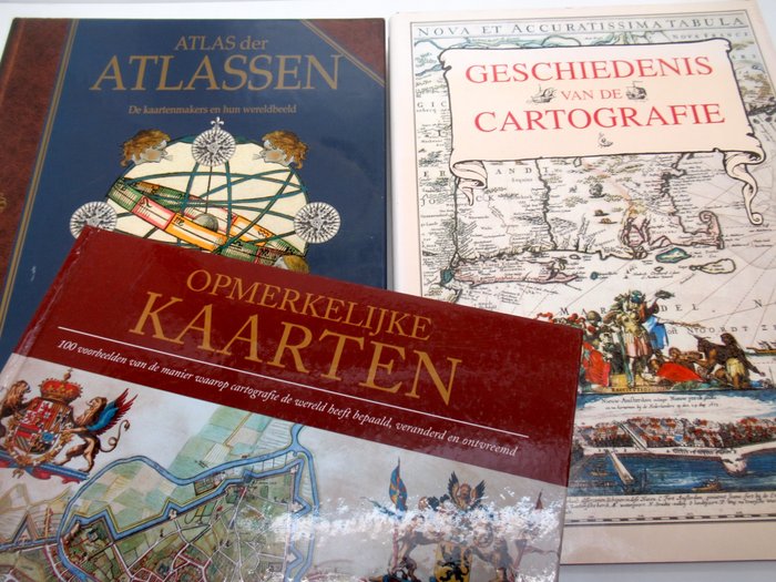 Wereld - Alle kontinenter; Mercator, Ortelius, Hondius, Blaeu, Janssonius, e.v.a. - De Geschiedenis van de Cartografie + Opmerkelijke Kaarten + Atlas der Atlassen. De kaartenmakers en - 0 - 1950