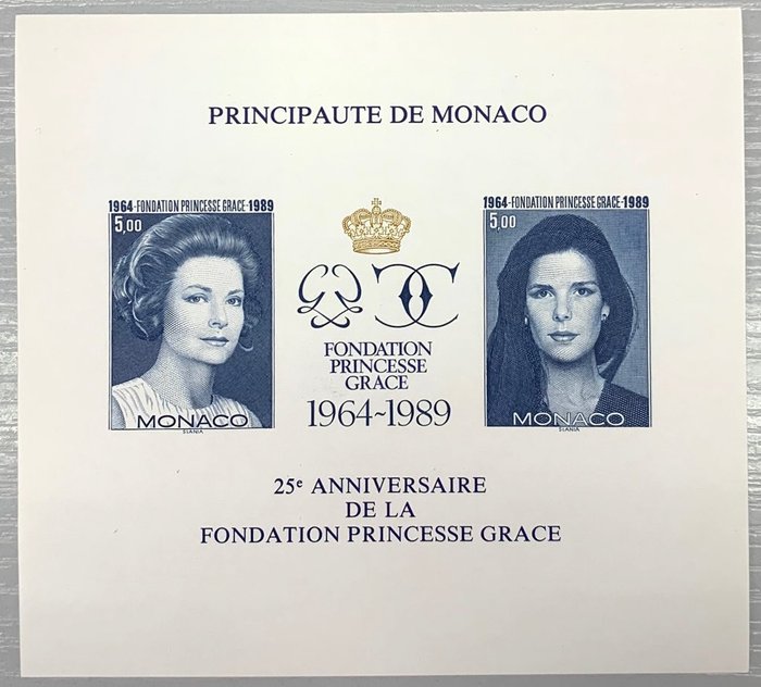 Monaco 1989/1994 - MONACO, blokke nr. 48a LL. AA. SS. Prinsesser Grace og Caroline og 66a Mint Museum, ND, - Yvert 48a et 66a