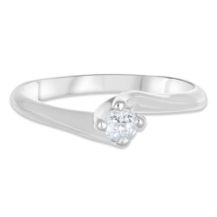 Ring - 18 kraat Hvidguld -  0.17ct. tw. Diamant (Natur)