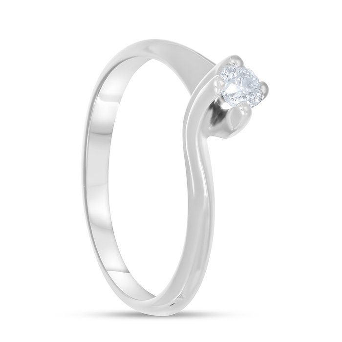 Ring - 18 kraat Hvidguld -  0.17ct. tw. Diamant (Natur)