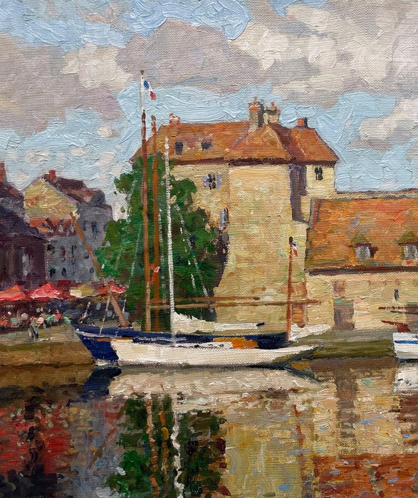 Sergei Nebessikhine (1964-) - Honfleur - Jour de Soleil au Vieux Port