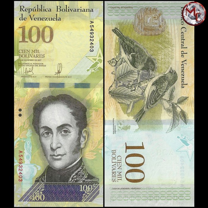 Venezuela. - 1000 x 100,000 Bolivares 2017 - Pick 100 - Original Brick  (Ingen mindstepris)