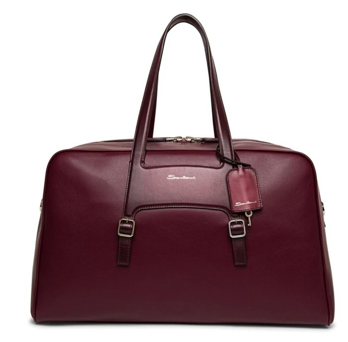 Santoni - Santoni Burgundy leather weekend bag 2150.00€ - Håndtaske