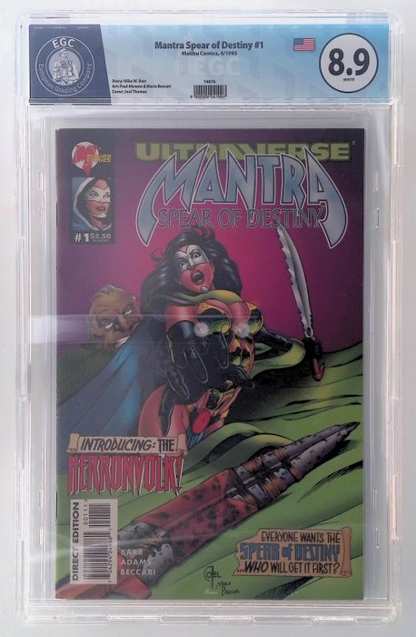 Mantra Spear of Destiny #1 2 - EGC graded 89 96 - 2 Graded comic - 1995