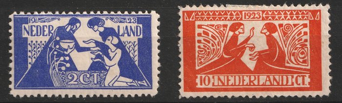 Holland 1906/1927 - Udvalgsserie på lagerkort - tussen NVPH 82/83 en 203/207