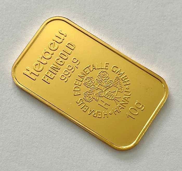 10 gram - Guld 999 - Heraeus, Germany